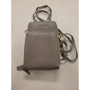 Forever Young Crossbody Bag Cell Phone Wallet Purse Gray Korean Faux Leather
